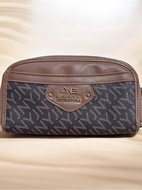 Jones New York Brown Monogram Continental Wallet